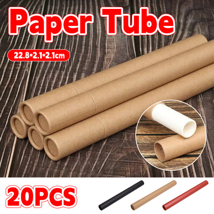 20Pcs Paper Storage Tube Set Craft Organiser Small Item Container Kraft Packaging