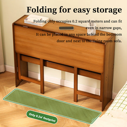 Bamboo Folding Student Desk Study Table Space Saving Large Capacity Storage