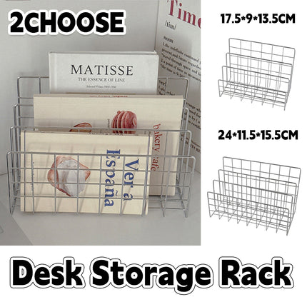 Minimalist Desktop Book Holder Metal Book Rack Organizer Home Office Desk Use