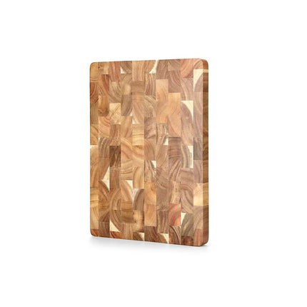 Wooden Cutting Board with Geometric Pattern Carving Serving Board Inner Handle