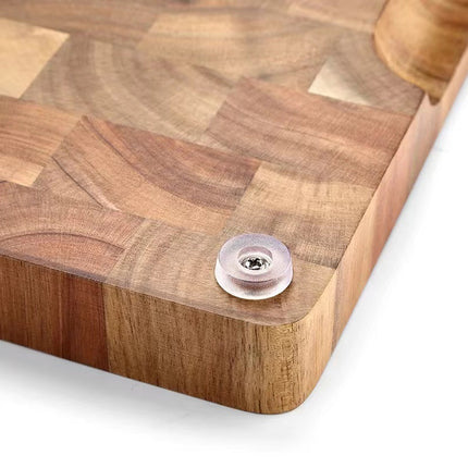 Wooden Cutting Board with Geometric Pattern Carving Serving Board Inner Handle