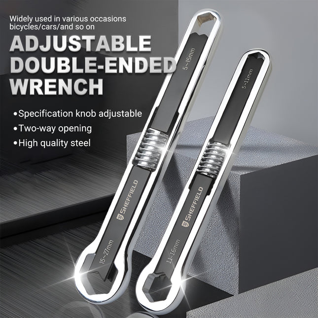 2PCS Auto Repair Double Headed Wrench Set Double Open End Wrench for Garage Use