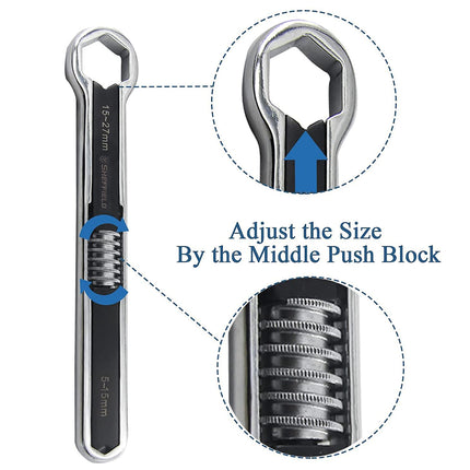 2PCS Auto Repair Double Headed Wrench Set Double Open End Wrench for Garage Use