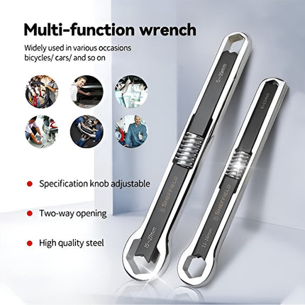 2PCS Auto Repair Double Headed Wrench Set Double Open End Wrench for Garage Use