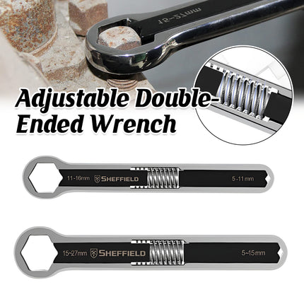 2PCS Auto Repair Double Headed Wrench Set Double Open End Wrench for Garage Use