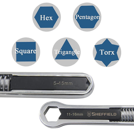 2PCS Auto Repair Double Headed Wrench Set Double Open End Wrench for Garage Use