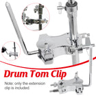 Drum Set Tom Clamp Extension Clip Adjustable Anti-Slip For Drum Kit Expansion