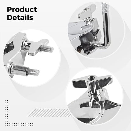 Drum Set Tom Clamp Extension Clip Adjustable Anti-Slip For Drum Kit Expansion