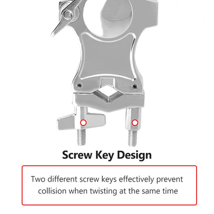 Drum Set Tom Clamp Extension Clip Adjustable Anti-Slip For Drum Kit Expansion