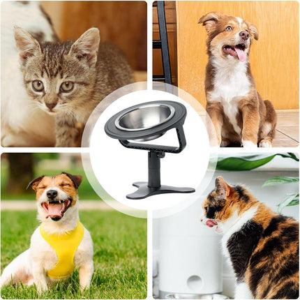 Adjustable Pet Bowl Stand 3 Heights 0-20 Tilt Elevated Feeder for Dogs Cats