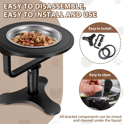 Adjustable Pet Bowl Stand 3 Heights 0-20 Tilt Elevated Feeder for Dogs Cats