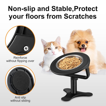 Adjustable Pet Bowl Stand 3 Heights 0-20 Tilt Elevated Feeder for Dogs Cats