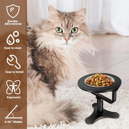 Adjustable Pet Bowl Stand 3 Heights 0-20 Tilt Elevated Feeder for Dogs Cats
