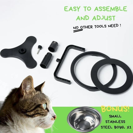 Adjustable Pet Bowl Stand 3 Heights 0-20 Tilt Elevated Feeder for Dogs Cats