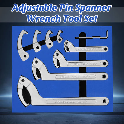 9PCS Adjustable C-Shaped Pin Spanner Wrench Tool Set for Bearing Lock Nut Remove