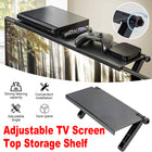 TV Screen Shelf Adjustable Bracket Storage Rack Mount Platform Organiser Holder