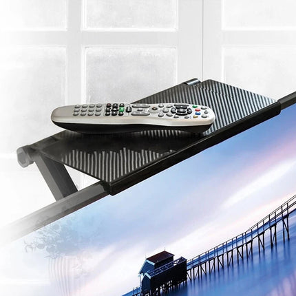 TV Screen Shelf Adjustable Bracket Storage Rack Mount Platform Organiser Holder