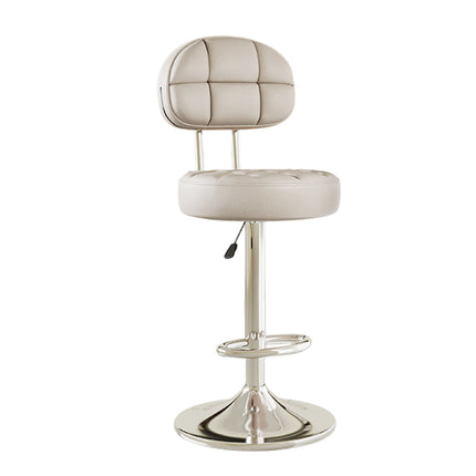 Adjustable Swivel Bar Stool with Padded Backrest - Anti-Slip Base 61-81cm