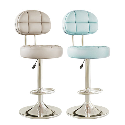 Adjustable Swivel Bar Stool with Padded Backrest - Anti-Slip Base 61-81cm