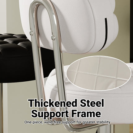 Adjustable Swivel Bar Stool with Padded Backrest - Anti-Slip Base 61-81cm