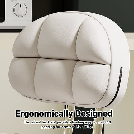 Adjustable Swivel Bar Stool with Padded Backrest - Anti-Slip Base 61-81cm