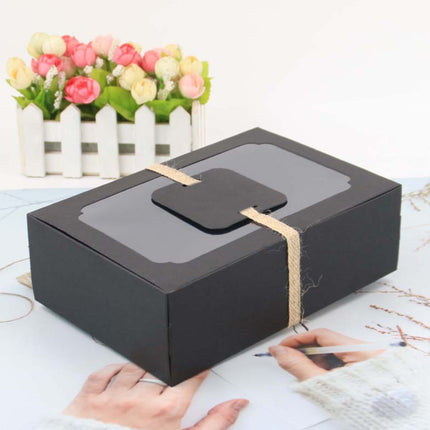 24PCS Kraft Candy Box with Clear Window Easy to Assemble Durable Gift Boxes