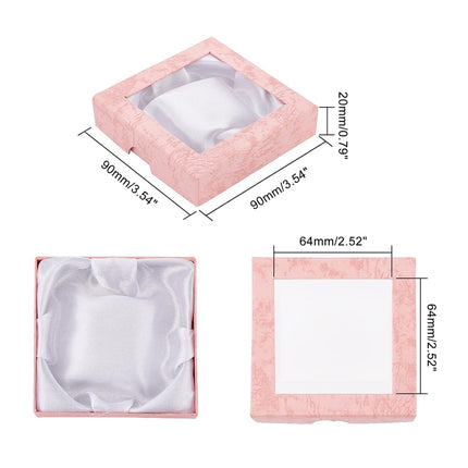 12Pcs Clear Window Jewelry Boxes Transparent Lid Display Case For Necklace Ring