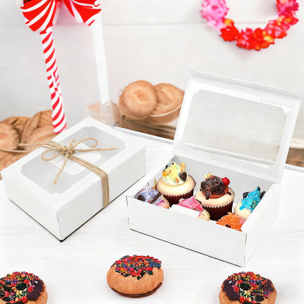 24PCS Kraft Candy Box with Clear Window Easy to Assemble Durable Gift Boxes