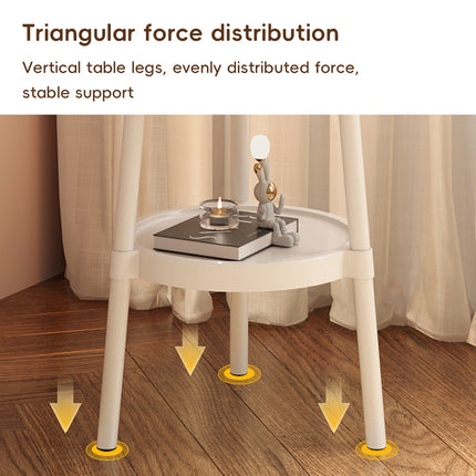 Minimalist Double Layer Small Round Table Build-In Paper Box Space Saving