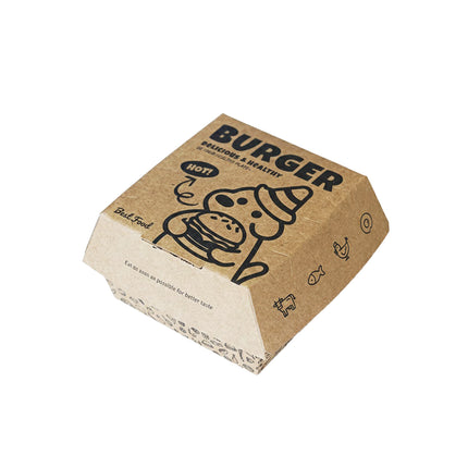 Kraft Burger Takeaway Box 100PCS Food Packaging Container With Vent Hole
