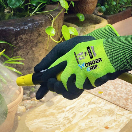 2 Pairs Nitrile Coated Garden Work Gloves Breathable Oil Resistant Non Slip