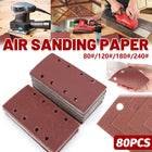 80PCS Rectangular Sanding Sheets 8 Hole Flocked Sandpaper For Polishing Wood