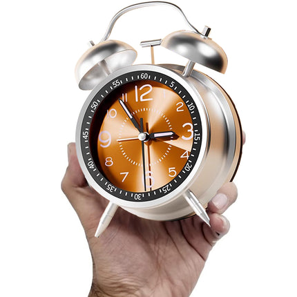 Metal Bell Alarm Clock Desktop Clock Decoration BatteryOperated For Bedroom Home