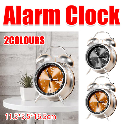 Metal Bell Alarm Clock Desktop Clock Decoration BatteryOperated For Bedroom Home