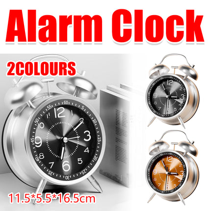 Metal Bell Alarm Clock Desktop Clock Decoration BatteryOperated For Bedroom Home
