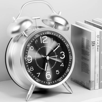 Metal Bell Alarm Clock Desktop Clock Decoration BatteryOperated For Bedroom Home