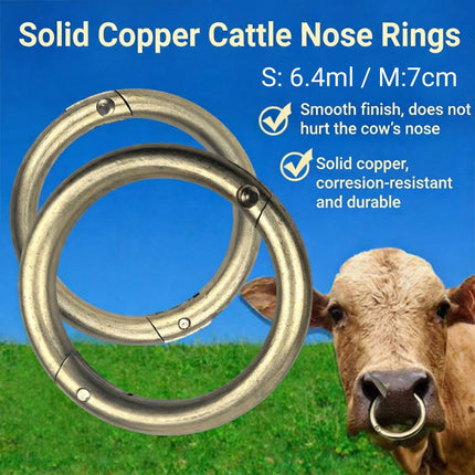 Solid Brass Cattle Nose Ring Livestock Traction Ring Farm Cattle Breeding S M