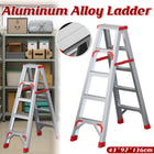 Aluminum 5 Step Folding Ladder Lightweight Stable Frame for Home Garage