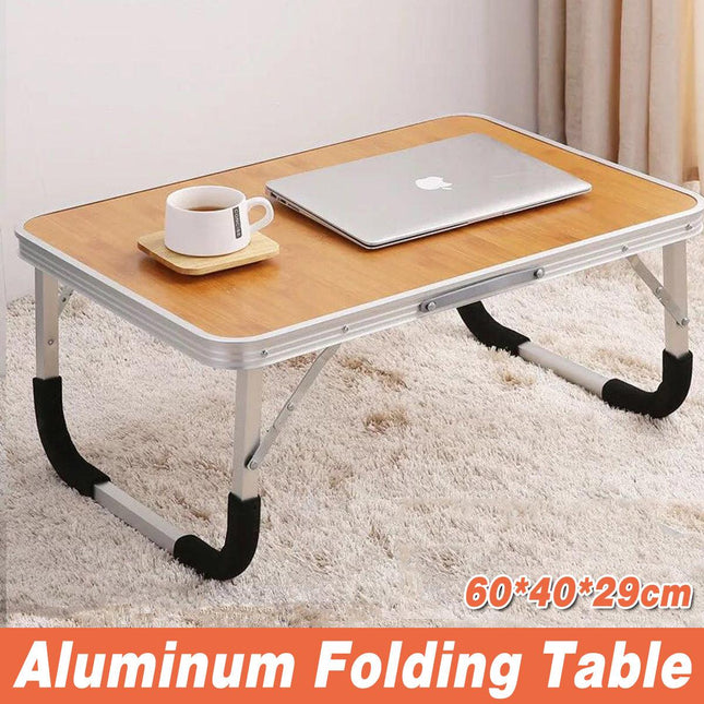 Aluminium Folding Laptop Table Portable Bed Desk Adjustable Computer Stand Tray