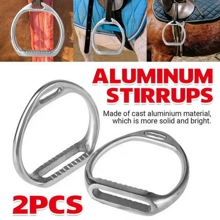 Aluminium Alloy Horse Riding Stirrups Set of 2 Non Slip Saddle Foot Pedals