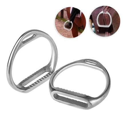 Aluminium Alloy Horse Riding Stirrups Set of 2 Non Slip Saddle Foot Pedals