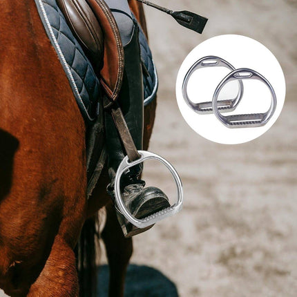 Aluminium Alloy Horse Riding Stirrups Set of 2 Non Slip Saddle Foot Pedals