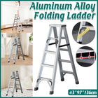 Folding Ladder 4 Step Aluminum Alloy Durable Ladder for Home Kitchen Garage Use