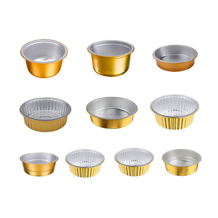 50PCS Thickened Round Aluminum Foil Containers with Plastic Lids