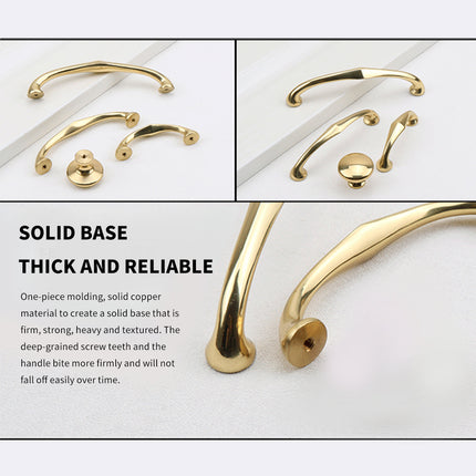Copper Cabinet Handles Gold Drawer Pulls 3 Sizes Simple Closet Door Handle