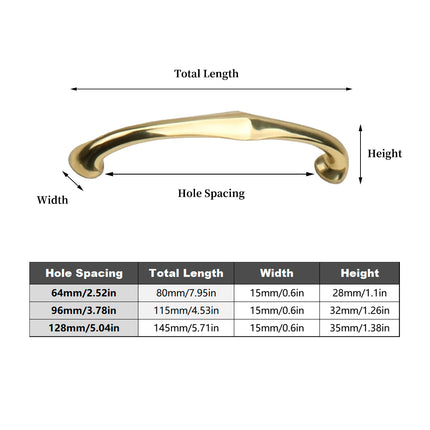 Copper Cabinet Handles Gold Drawer Pulls 3 Sizes Simple Closet Door Handle