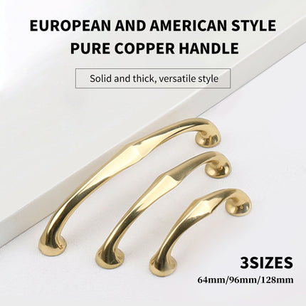 Copper Cabinet Handles Gold Drawer Pulls 3 Sizes Simple Closet Door Handle