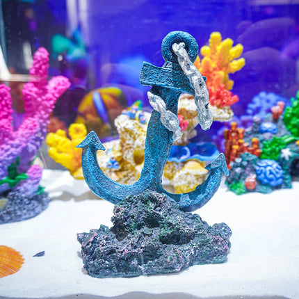 Anchor Aquarium Ornament Mini Fish Tank Decoration Resin Landscaping Accessories