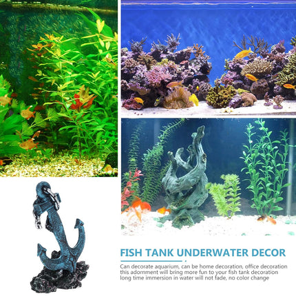 Anchor Aquarium Ornament Mini Fish Tank Decoration Resin Landscaping Accessories