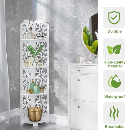 4 Tier Bathroom Corner Shelf Toilet Shower Storage Cabinet Rack Home Organizer